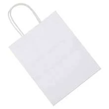 100Pcs Pack 8x4.75x10 Inch Medium White Kraft Paper Bags With Handles Bulk, Bags, Grocery Shopping Retail Birthday Party Favors Wedding Sacks Restaurant Takeout, Business - 100 - 查看 5