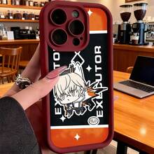 Funda de teléfono con diseño de personaje ejecutor y texto para  14 Pro Max,  13,  12,  Galaxy S23, S22, S21, funda protectora para teléfono, regalo de pareja para novio y novia, presente de vacaciones - Café integral - Ver 5