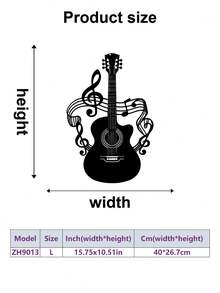 Tranh treo tường hình nốt nhạc và guitar bằng kim loại đen - Hoàn hảo cho phòng học, hội trường, nhà ở và quán cà phê - Trang trí theo phong cách nông trại, đồ sưu tầm cho người yêu nhạc, trang trí phòng ngủ, tranh treo tường chủ đề âm nhạc, quà tặng cho nam/nữ, trang trí phòng lý tưởng, tranh nghệ thuật treo tường, lễ hội âm nhạc. - Nhiều màu - Xem 13