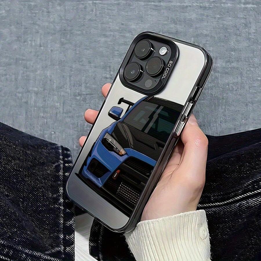 Stylish Japanese-style modified JDM racing phone case for  16 15 14 13 12 11 Pro Max X XR XS MAX 8 7 Plus anti-drop matte back cover - Plateado - Ver 1