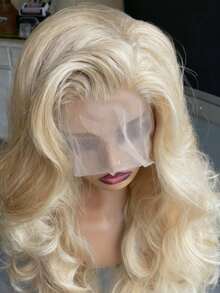 613 Blonde Lace Front Wigs For Women Body Wave Lace Front Wigs With Colorful Long Water Natural Wavy Skunk Stripe Glueless Wigs Soft Hair Heat Resistant Wavy Wig For Women Perfect For Daily Wear Parties Special Occasions - Tóc vàng - Xem 6