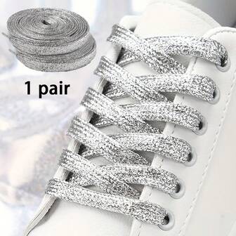 Colorful Glitter Sports Shoes - Pair Of Canvas Shoes With 120cm/47.24in Universal Gradient Shoelaces For Men And Women, Shoe Accessories