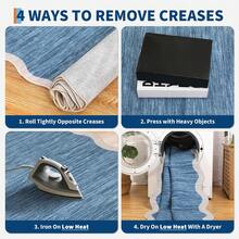 1Pcs Room Decor Modern Washable Scalloped Border Solid Blue Area Rug For Living Room Indoor Bedroom Foldable Floor Mats, Soft Low Pile Non Shedding Carpets For Offices Non-Slip Runner For Hallway Dorm - 灰藍色 - 查看 8