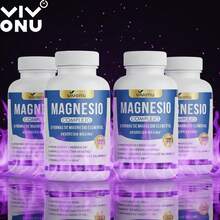 VIVONU 1000mg Magnesium Composite Capsule, Containing 8 Elements, Including Glycine, Citrate, Malate, Calcium Taurate, Oxides, Carbonates, Aspartic Acid, Taurine Bone, Muscle, Recovery, Energy, Vegan, Non GMO, 90 Capsules - 4瓶 - 查看 10