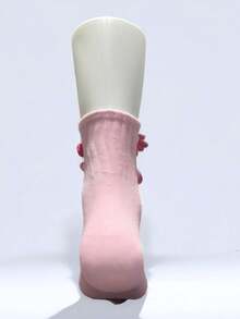 1 Pair 3D Axolotl Mid-Calf Socks For Kids, Toe, Warm Indoor Floor Socks, Suitable For Autumn/Winter Daily, Home, Party, Holiday Wear, Children Gift - Pink - View 5