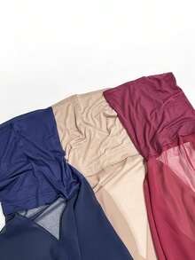 FADZOYLE 1 Stück praktischer einfarbiger Chiffon Hijab & elastische Unterkappe, atmungsaktiver dehnbarer Turban Hut, langer Kopftuchschal, Bandana Hijab, weich und leicht, multifunktional für muslimisches bescheidenes Gebet, täglichen Gebrauch, praktisch und sicher, Zubehör für Frauen, seidig, großzügige Größe für Abendkleider, Party, Reise, Büro, Geschenk, Feiertag, Strandtuch - Verschiedenfarbig - Übersicht 4