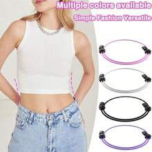 1pcs Crop Tuck Adjustable Band, Crop Tuck Tool For Sweater And Shirt, Belly Leaking Crop Tuck Band, The Elastic Band To Change The Style Of Your Tops (Circumference 74CM) - 彩色 - 查看 5