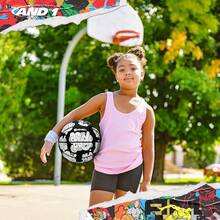Toss Up Youth Rubber Streetball, Indoor Outdoor Basketball With Deep Channels & Durable Grip, Includes Pump Concrete, Training & Recreational - 白色 - 查看 4