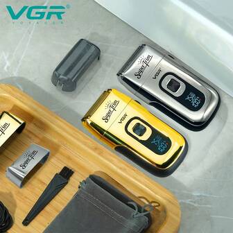  VGR 专业数码显示剃须刀，可调节速度，往复式剃须刀，男士配件，电动剃须刀 V-332