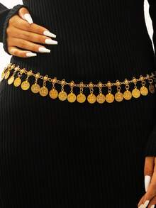 1件时尚百搭高端波西米亚复古精致硬币腰链，可搭配连衣裙、外套，适合日常通勤、海滩度假、派对、节日礼物