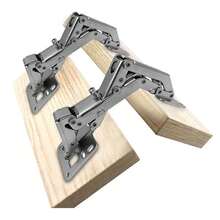 2/4pcs Polished Metal Kitchen Cabinet Door Hinges - 170 Degree Large Angle, Easy Surface Mount With Screws Included - Silver - View 1