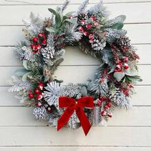 10pcs/Set Valentine's Day Bow Decor Hanging Ornaments, Holiday Atmosphere Decorations, Flocked Bowknot Home Hanging Accessories