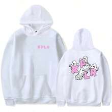 - Sudaderas con capucha de manga larga para hombres y mujeres, estilo unisex streetwear hip-hop con estampado de fantasma, mercancía de Sam y Colby - Blanco - Ver 6