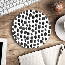 Round  Pad, Polka Dot Print Premium-Textured  Mat, Small Non-Slip Rubber Base Round Pad With Designs For WorFKing And Gaming,16PolkaDot - 16PolkaDot - View 5