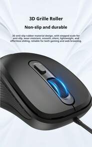 Lenovo M03 有線滑鼠，人體工學 USB 滑鼠，可調靈敏度，兼容多種設備，辦公使用款 - 白色 - 查看 10