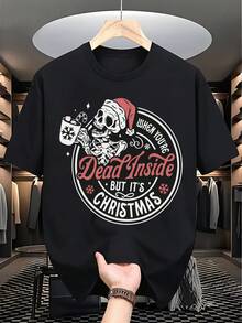 Black Short-Sleeve T-Shirt Christmas Mexican Christmas Market Music Scene Graphic - Negro - Ver 2