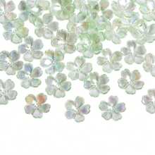 100PCS 14.7mm Acrylic Galsang Flower Loose Beads DIY Bracelets Necklace Earrings Handmade Material For Jewelry Making - màu xanh lá - Xem 4