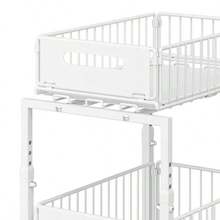Organizador de 2 niveles debajo del fregadero con cajones de metal extraíbles, gabinete de almacenamiento de hierro para cocina y baño, altura ajustable, blanco - Blanco - Ver 5