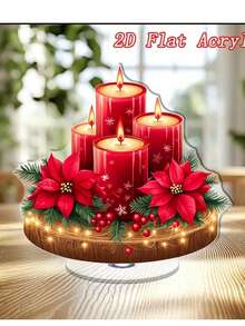 Bohemian Acrylic Christmas Candle Holder, Inspiring Desktop Decor, Suitable For Home And Holiday Atmosphere, Christmas Decoration