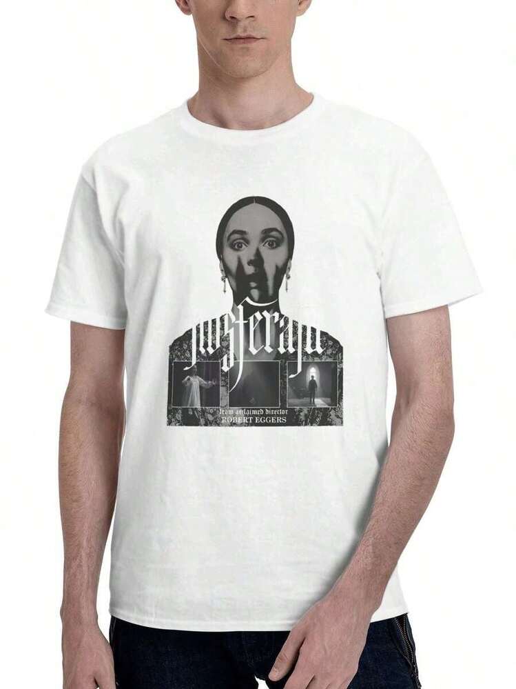 Camiseta de película de terror Nosferatu - Camiseta negra casual de ajuste relajado con diseño de reptil lindo, comodidad para todas las estaciones y cuidado de lavado a mano, camiseta de uso diario, camiseta gráfica divertida - Blanco - Añade 7