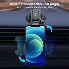 TOPK Magnetic Car Phone Mount, Strong Magnet Dashboard Suction Cup Car Phone Holder With Adjustable Telescopic Arm For All Cell Phones - A - View 5
