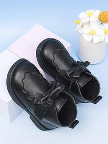 1 Đôi bốt trẻ sơ sinh móc và vòng màu đen, giày đơn giản, thoải mái, thời trang, đa năng cho trẻ em - màu đen - Xem 6