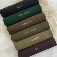 6件/包 纯色雪纺穆斯林头巾 - 彩色 - 查看 16