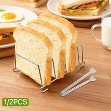 1 pezzo/1 set Accessori per griglia in acciaio inossidabile per friggitrice ad aria, vassoio da forno per tostapane domestico, combinazione di attrezzi per pane, adatto per toast, pancake, pane - Progettazione multi-strato, in grado di cuocere più fette contemporaneamente, adatto per riunioni familiari, cucina, campeggio e ristoranti - Griglia, rete per barbecue, griglia da esterno, rastrelliera per tostapane da cucina - - - Visualizzare 4