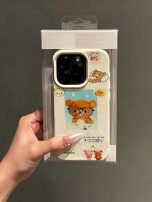 [Local Dilivery]2pc Cute Rilakkuma Cartoon Phone Suitable 17, 16e, 16, 15, 14, 13, 12, 11 Pro, XR XS X & 8 Plus - Shockproof Soft TPU Back Cover, Phone Cover Cute, Cute Phone Accessories, Rectangle Phone, Animal Phone, Charging, Playful Accessory, Kawaii Design, Lightweight Cover, Durable Material, Kawaii Lovers, Anime Fans - 4 - 查看 5