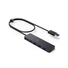 anker A7516 4-Port USB 3.0 High-Speed Dock: Plug And Play, High-Speed And Stable Transfer, Low Latency, Slim And Lightweight Design, Compatible With Laptops, Mobile Phones, And USB Flash Drives. Black. - Black - View 8