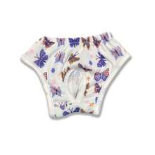 1 Stück auslaufsichere Hundewindel - Schmetterlingsmuster Welpen Physiologische Hose, modisches Haustierzubehör, weiche Textur, einfach zu reinigen und wiederzuverwenden, bequem zu tragen, geeignet für Hündinnen, verschiedene Größen