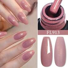 FOUR LILY 10ml 粉色闪亮亮片凝胶指甲油 - 可卸半永久指甲凝胶，持久高光泽，打造优雅美甲造型 - 粉色 - 查看 3