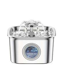 2.6L/88oz Stainless Steel Super Quiet Pet Water Dispenser With USB Power, Automatic Circulation Flow And Clear Water Level Window, Suitable For Cats And Dogs - Multicolor - View 4