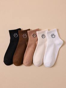 5 Pairs Women's Comfortable Soft Cartoon Short Socks, Suitable For Daily Wear, Autumn/Winter - Multicolor - View 7