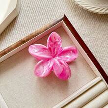 1pc Ladies' Blue Tie-Dye Floral Hair Claw Clip, Suitable For Beach Vacation Hair Accessories, Daily Use, Gift For Women Hair Clips Hair Jaw Clip Hair Clamps Hair Clutch Hair Catcher Clip, School Stuff, College Fall Winter Flower - Multicolor - View 12