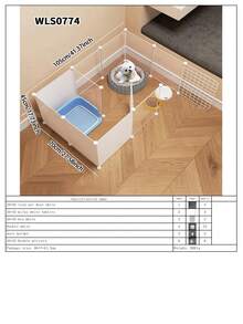 Valla para perros fácil de quitar, casa plegable para gatos con valla de patio, espacio interior grande ensamblado con área de caja de arena, zona de juego para perros pequeños, barrera de aislamiento para gatitos, jaula para perros - Multicolor - Ver 18