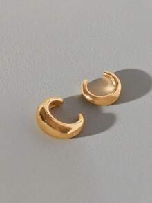 1 Pair Minimalist Exaggerated Hoop Earrings, Gift For Women - Gold - View 2