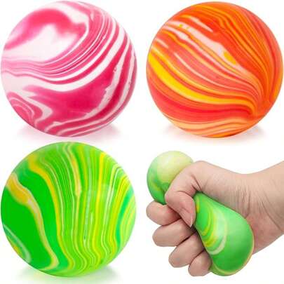 1/2/4PCS Squeeze Toys, Stretchy Stress Squeeze Balls,Stretchy Stress Ball Assorted Colors Dough Ball Fidget Toy 4 Colors For Kids Adult Stress Relief Hand Exercise