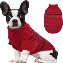 1 Áo len cho chó, Áo len cổ lọ đan ấm áp cho mùa đông Giáng sinh, Thích hợp cho chó săn thỏ Greyhound, chó Whippet, chó Labrador và các giống chó nhỏ/trung bình/lớn khác - Đỏ - Xem 10
