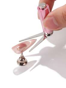 Que lăn móng tay hình chữ V kiểu Pháp 2 trong 1, dụng cụ vẽ móng từ tính mạnh mẽ, thích hợp cho sơn móng tay gel, phụ kiện làm móng DIY. - Nhiều màu - Xem 5