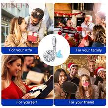 1 pieza Colgante hueco de plata de ley S925 genuina con diseño de mariposa y boca de dragón para hacer joyas finas, regalos de cumpleaños para mujeres - OSC0128 - Ver 7