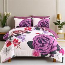 3Pcs  Yellow Floral Lightweight Comforter Set,Bed In A Bag Botanical Floral Comforter Soft Microfiber Brown Bedding Set With 2 Pillowcases,Suitable For Wedding Items,Valentines Day Home Bed Room Decor,Mothers Day Gift,All Season - Màu vàng - Xem 7