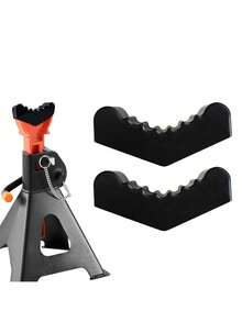2pcs/Set Automotive Floor Jack Rubber Block Supports, Rubber Pad Blocks For Car Jack Stand, Durable Black Rubber For Vehicle Lifting, Easy Installation And Reduced Friction On Metal Surfaces, Vehicle Maintenance Tool, Sleek Design, Sturdy Construction - Multicolor - View 7