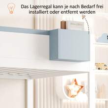 Kids Bed Frames, Headboards & Footboards - White+Blue + Wood + 90cm*200cm - View 4
