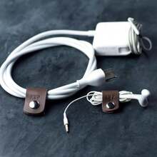 Ox &Amp; Pine Handmade Personalized Leather Cord Wraps For Headphones (Dark Brown, Rustic Brown, Saddle Tan, Rustic Gray, Or Black) Fits Cords Up To 75 D (Rustic Brown) - ColorD - View 3