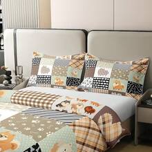 % Cotton Pink Dachshund Comforter Cover, Flower Floral Bedding Set, Kawaii Sausage Dog Duvet Cover, Lovely Puppy Quilt Cover, Soft Comfy, Dachshund Bedding - 棕色 黃色 黑色 - 查看 5