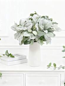 5 piezas de 36 cm Tallos artificiales con hojas de oreja de cordero con efecto aterciopelado para ramos de boda, arreglos florales, manualidades y decoración del hogar en estilo rústico y de granja - Multicolor - Ver 11