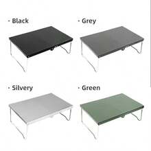 轻便铝合金折叠露营桌，紧凑型户外野餐桌，可折叠迷你咖啡桌，徒步钓鱼露营用品 - 彩色 - 查看 6