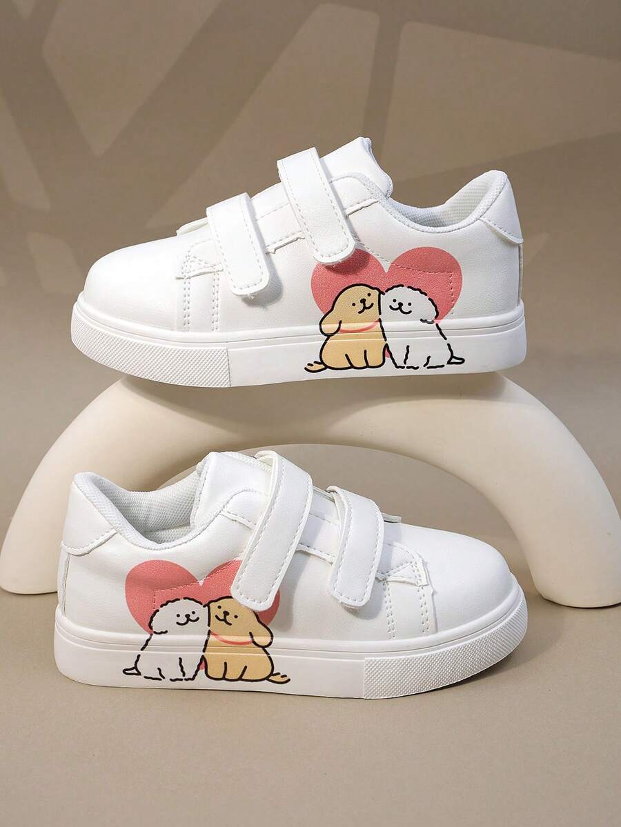 Nuevos tenis con de dibujos animados para niños, primavera y otoño. Zapatos deportivos para niñas, zapatos casuales con suela gruesa, zapatos blancos antideslizantes para niños, zapatos para correr de campus para estudiantes, zapatos para bebés y niños pequeños