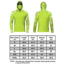 RODEEL Sun Hoodie Shirts W/ UV Detection Mask Neck Gaiter Thumbhole Men UPF 50+ Sun Protection Long Sleeve Lightweight Quick Dry Moisture Wicking Breathable Cooling Athletic Activewear For Outdoor Fishing Roofing Construction, Holiday Gift - Màu xanh huỳnh quang - Xem 10